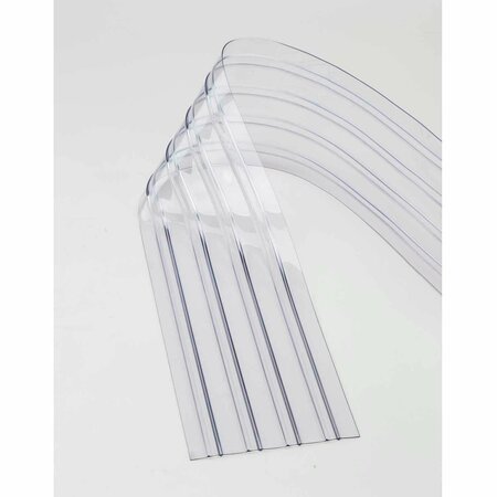 GLOBAL INDUSTRIAL Replacement 12in x 12ft Scratch Resistant Ribbed Clear Strip for Strip Curtains 786CP19